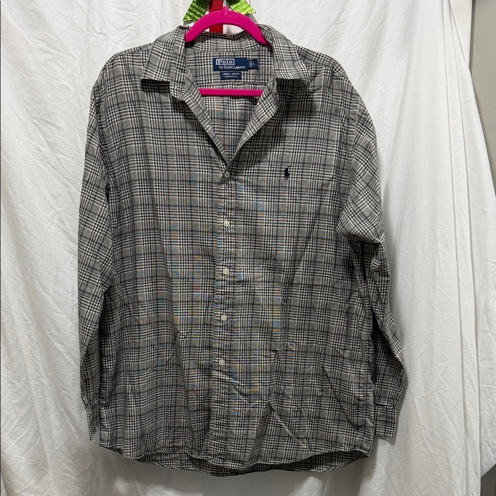 Ralph Lauren Black and White Plaid Casual Button Down Shirt